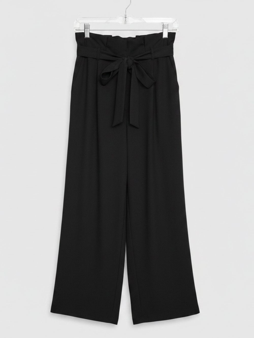 Olive Green Paperbag Waist Wide Leg Cropped Pants Tie Belt See Desc for Sizing